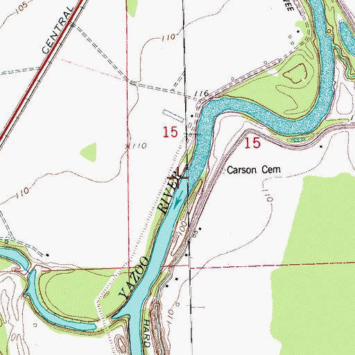 Topographic Map of Tuscola Landing (historical), MS