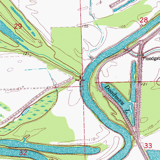 Topographic Map of Wasp Lake Landing (historical), MS