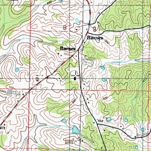 Topographic Map of Barnes School (historical), MS
