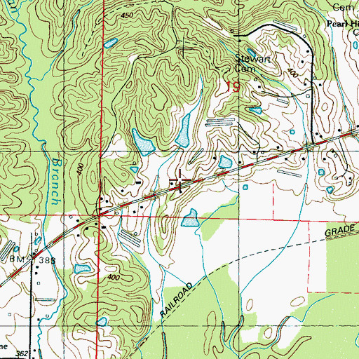 Topographic Map of Battle Bluff, MS