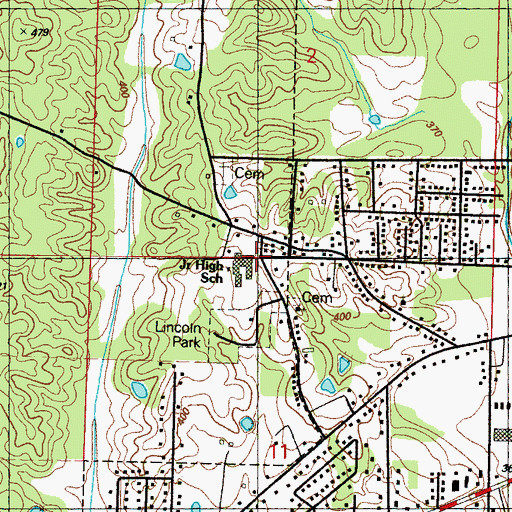 Topographic Map of Carthage Junior High School, MS