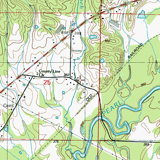 Topographic Map of Collier School (historical), MS