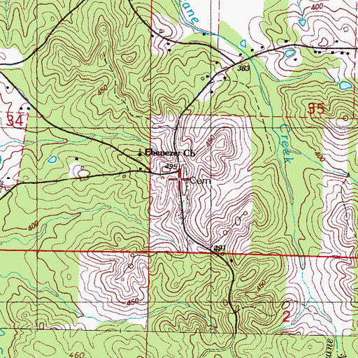 Topographic Map of Ebenezer Cemetery, MS