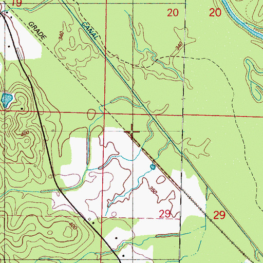 Topographic Map of Exley (historical), MS