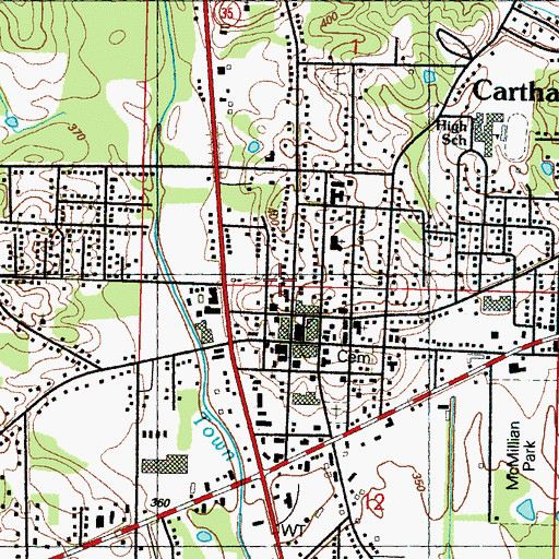 Topographic Map of First Baptist Church, MS