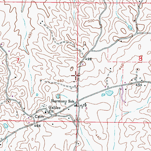 Topographic Map of Galilee Missionary Baptist Church, MS
