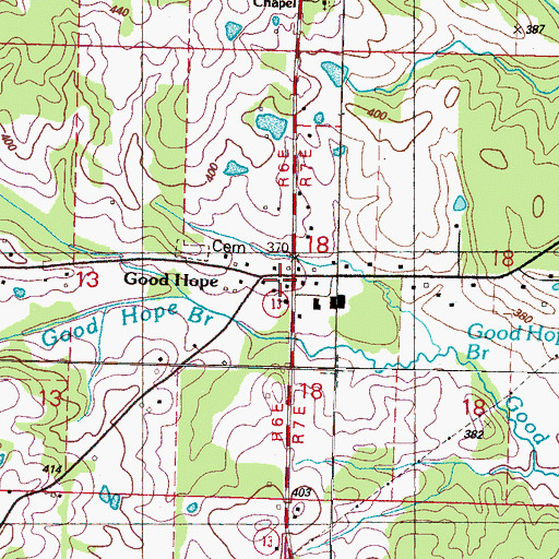 Topographic Map of Good Hope Methodist Church, MS