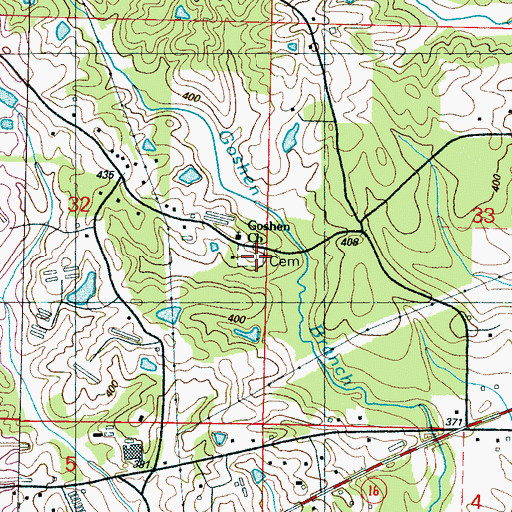 Topographic Map of Goshen Cemetery, MS