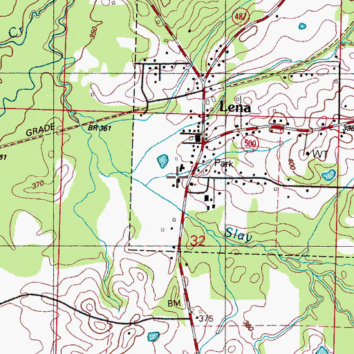Topographic Map of Lena Baptist Church, MS