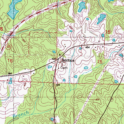 Topographic Map of McDonald Cemetery, MS