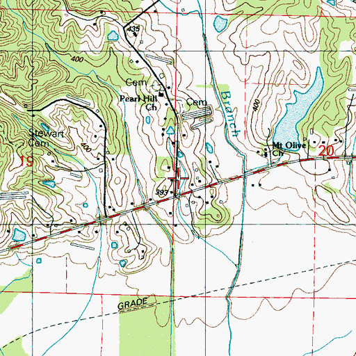 Topographic Map of Pearl Hill, MS