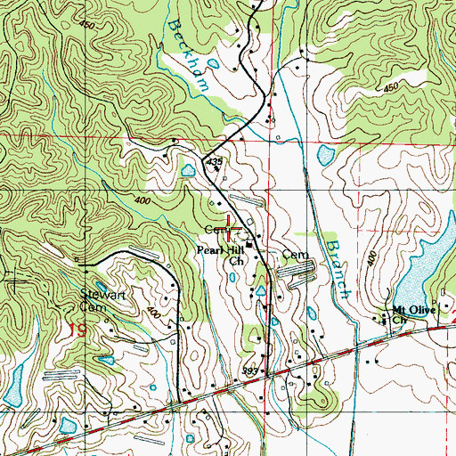 Topographic Map of Pearl Hill School (historical), MS