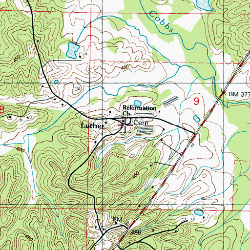 Topographic Map of Reformation Cemetery, MS