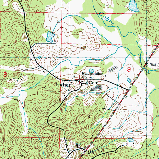 Topographic Map of Reformation School (historical), MS
