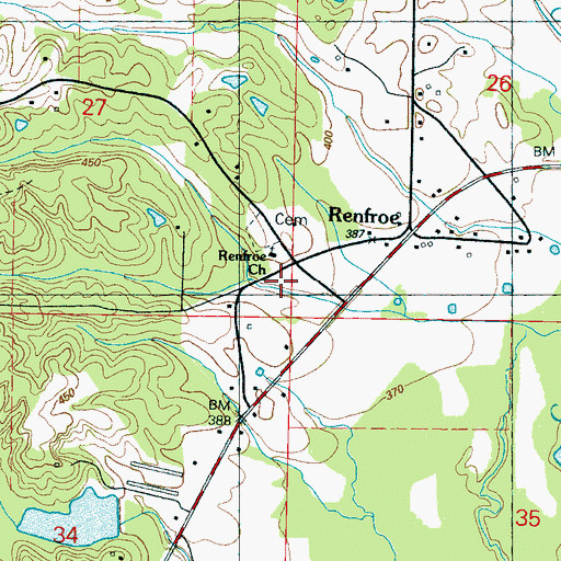 Topographic Map of Renfroe School (historical), MS