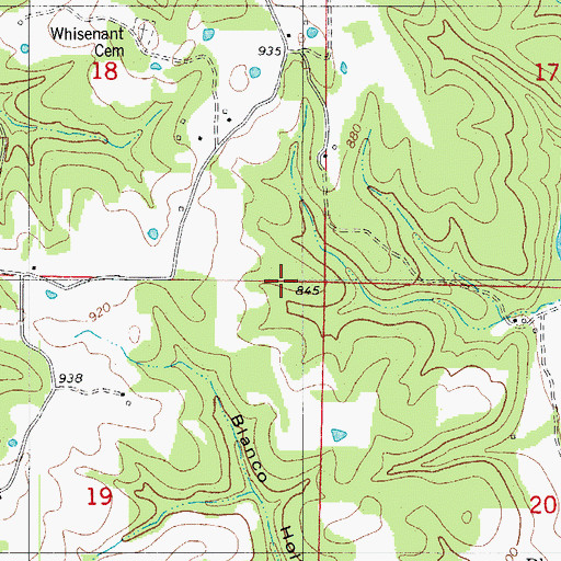 Topographic Map of Blanco School, AR