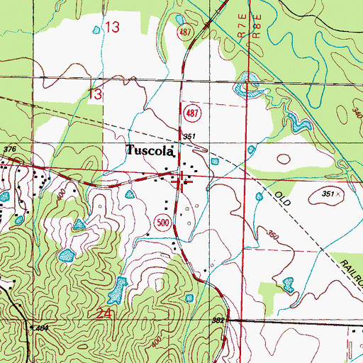Topographic Map of Tuscola Missionary Baptist Church, MS