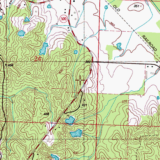 Topographic Map of Tuscola School (historical), MS