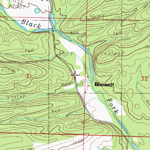 Topographic Map of Blansett, AR