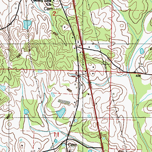 Topographic Map of Wesley Chapel (historical), MS