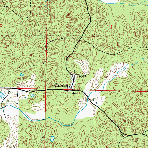 Topographic Map of Zion Hill Cemetery, MS