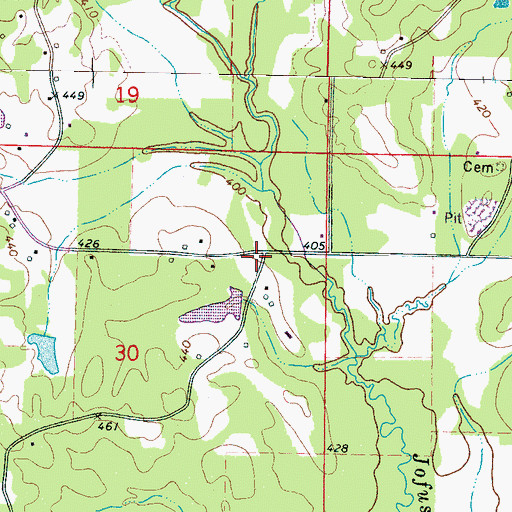 Topographic Map of Fusky (historical), MS