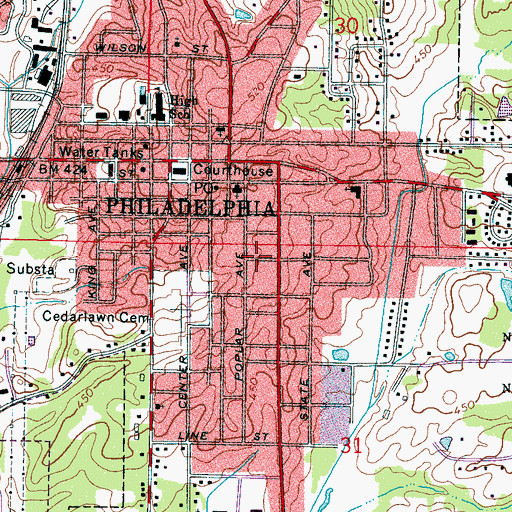 Topographic Map of Lunebuoshah (historical), MS