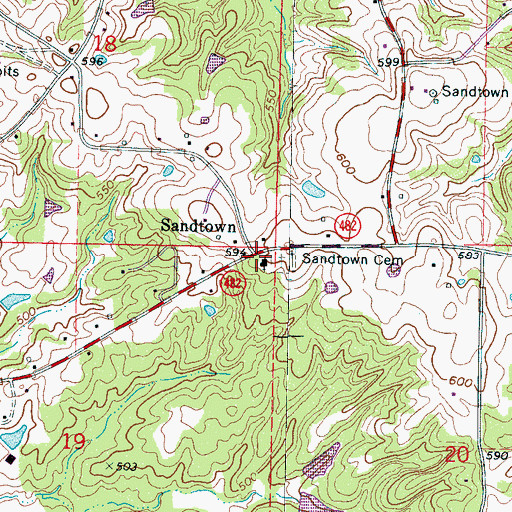 Topographic Map of Schekaha (historical), MS