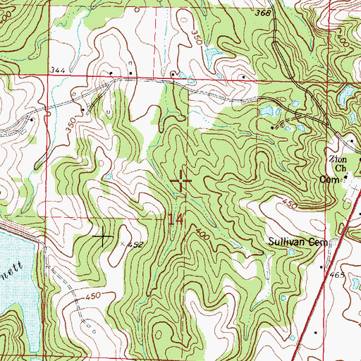 Topographic Map of Abel (historical), MS