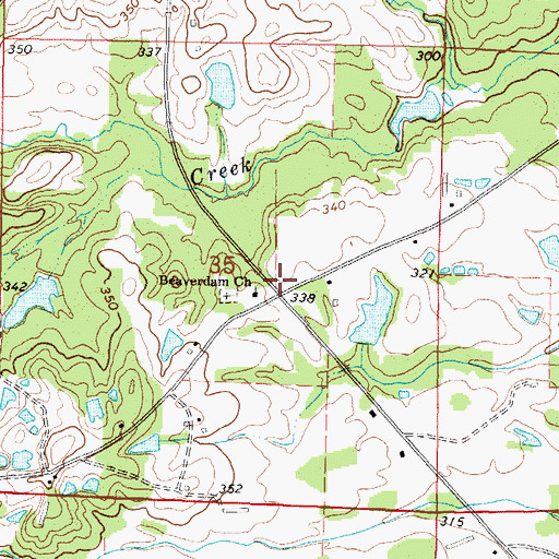 Topographic Map of Blakeney (historical), MS