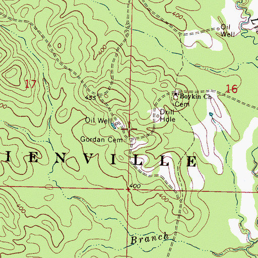 Topographic Map of Boykin Church Oil Field, MS