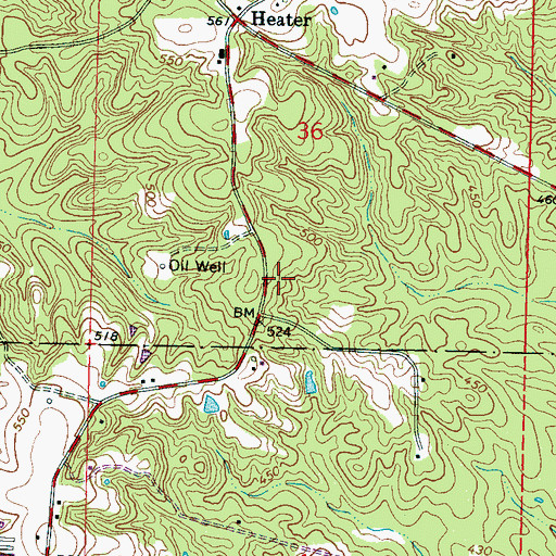 Topographic Map of Heater Ridge, MS