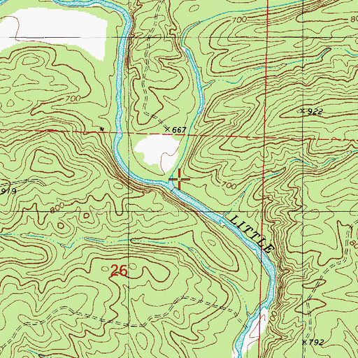 Topographic Map of Blocker Creek, AR