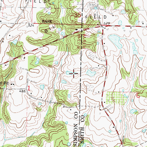 Topographic Map of Magee Oil Field, MS