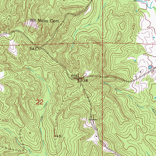 Topographic Map of Sand Point, MS