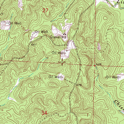 Topographic Map of Shongelo Creek Oil Field, MS