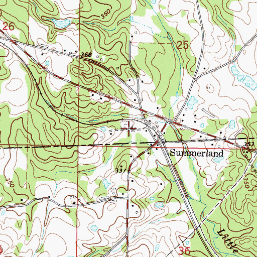 Topographic Map of Summerland Baptist Church, MS