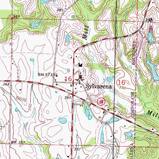 Topographic Map of Sylvarena Academy (historical), MS