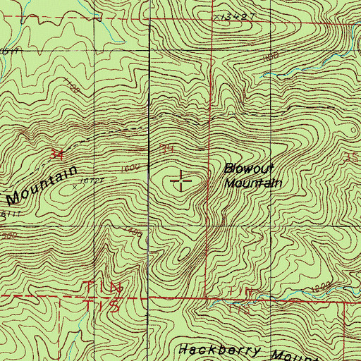 Topographic Map of Blowout Mountain, AR