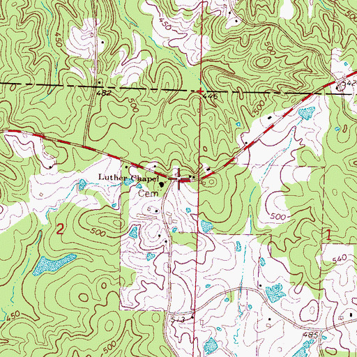 Topographic Map of Wicker, MS