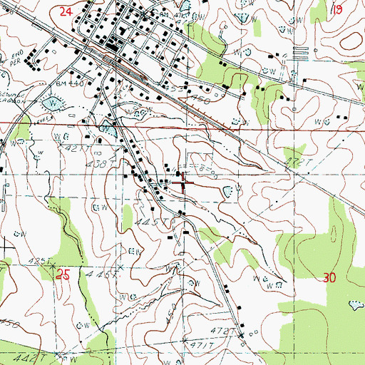 Topographic Map of Lake Elementary School, MS