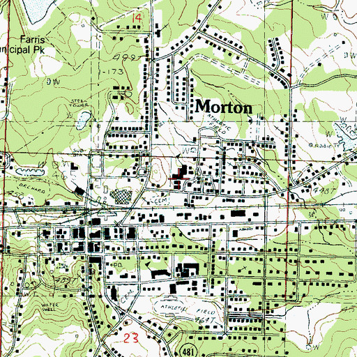 Topographic Map of Morton Elementary School, MS