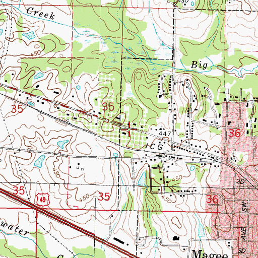 Topographic Map of Ford (historical), MS