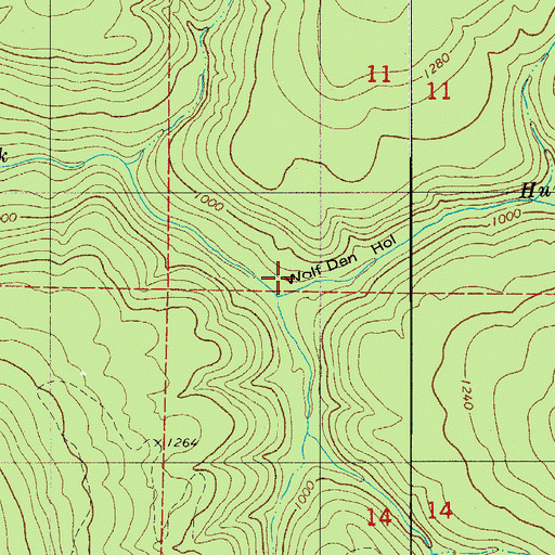 Topographic Map of Blue Hole, AR