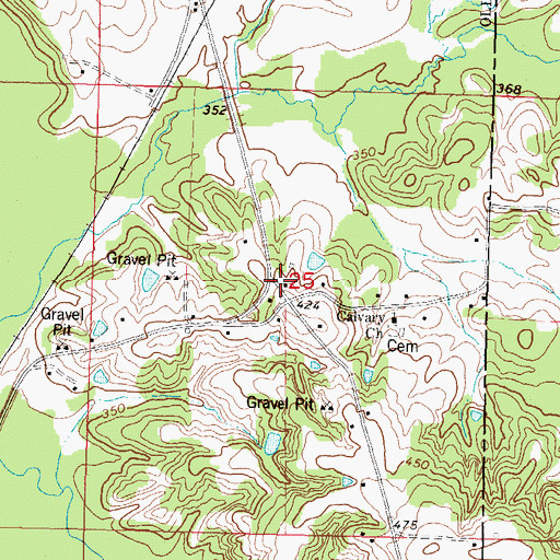 Topographic Map of Merry Hell, MS