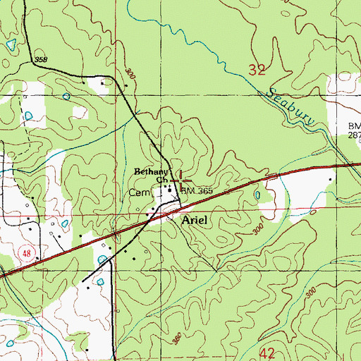 Topographic Map of Bethany Institute (historical), MS