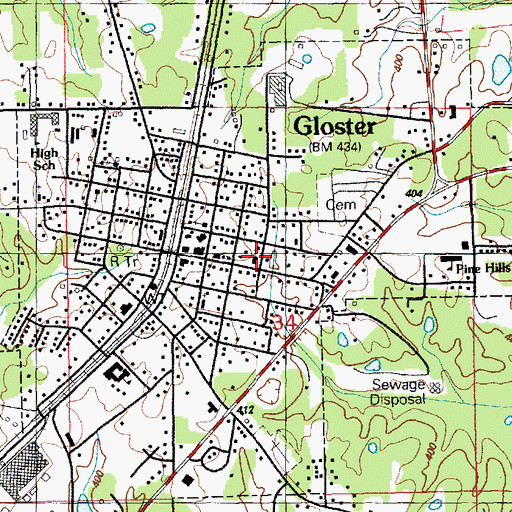 Topographic Map of Holy Family Catholic Church, MS