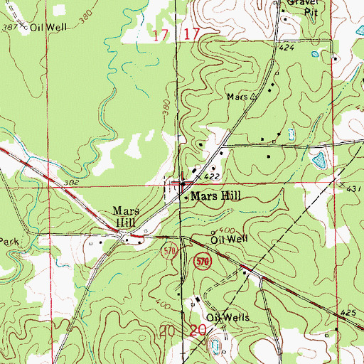 Topographic Map of Mars Hill Baptist Church, MS