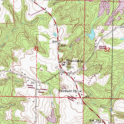 Topographic Map of Friendship School (historical), MS
