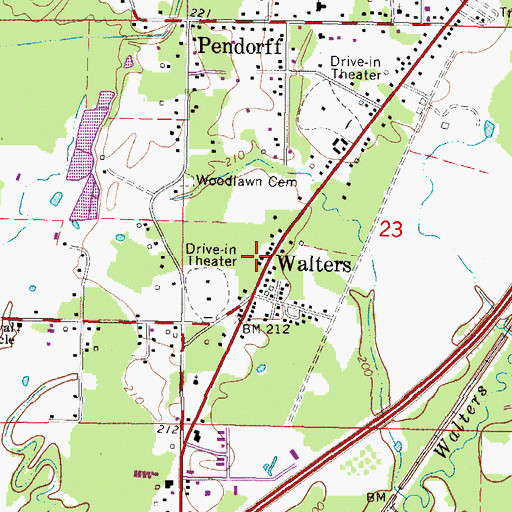 Topographic Map of Harmony School (historical), MS